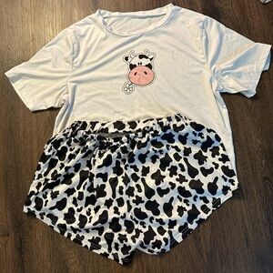 Adorable Cow Print Pajamas Set